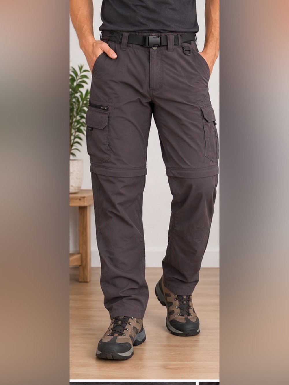 17” w Men's Cargo Pants in Brown